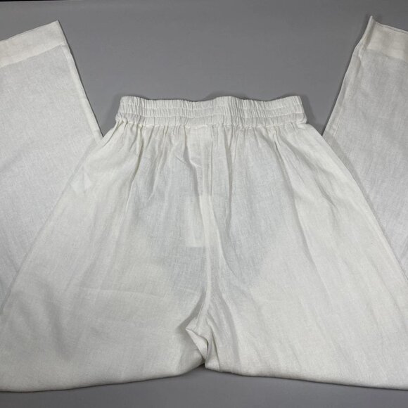 Julia Amory Women’s Obe Linen-Blend Wide Leg Pull-On Pants Size S White - Picture 2 of 6